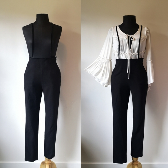 Pants - High waisted suspender trousers